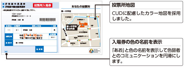 選挙入場券(表面)イメージ